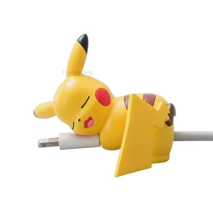 Hot Anime Figure Usb Protective Case Cable Bite Pikachu Cup Pet Eevee Dolls Meow Jigglypuff Accessories Toy Gift