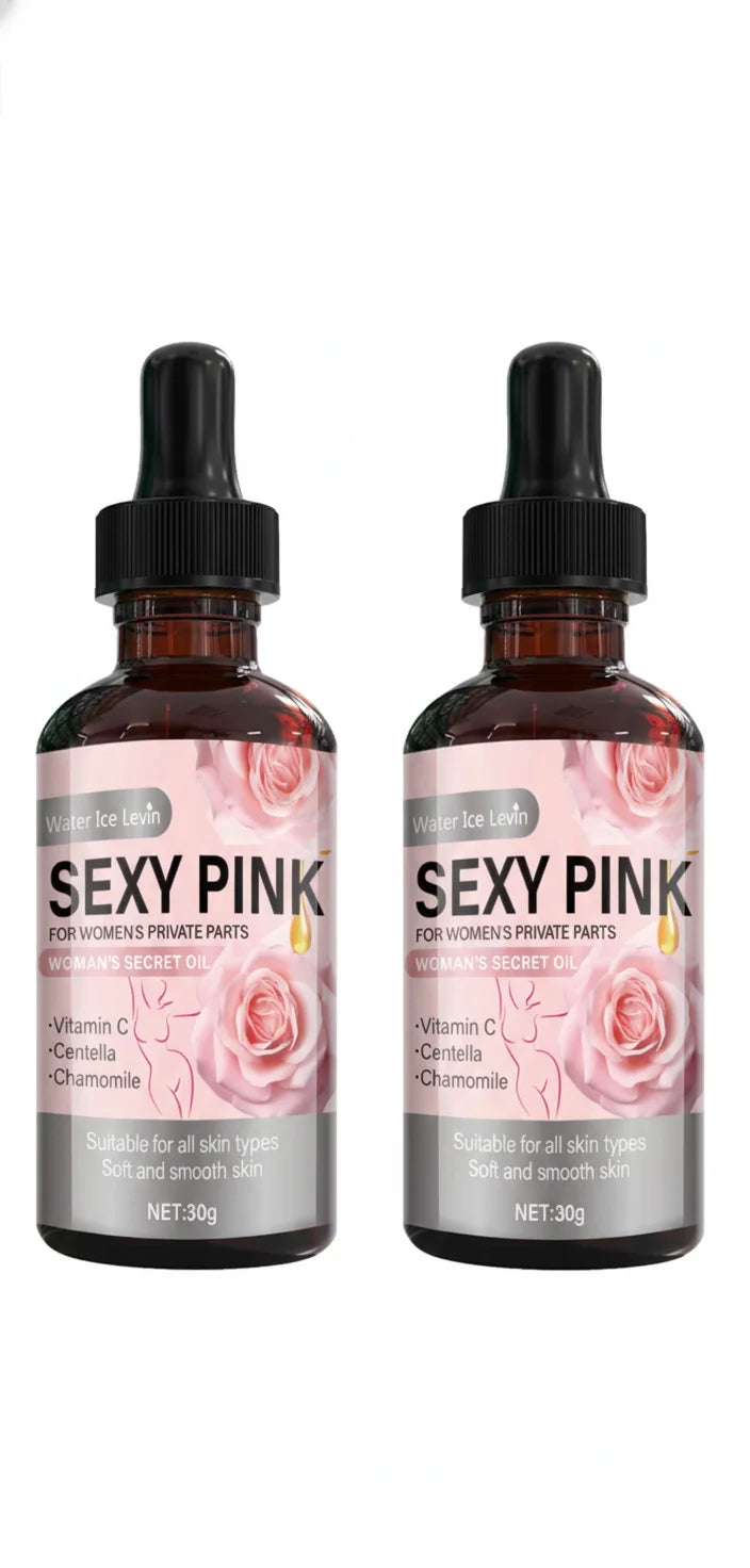 Secret Pink Intimate Oil Vitamin C & Chamomile. Softens, Smoothes, Revitalizes Skin. For Feminine Care. All Skin Types. 30g Net