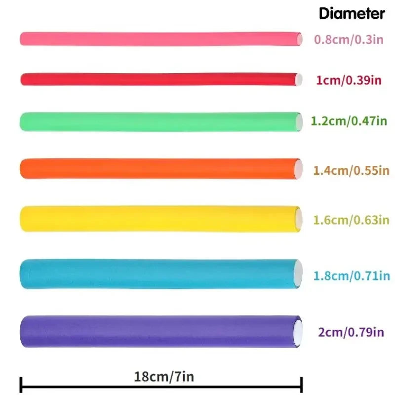 42pcs/Set Flexible Curling Rods Hair Twist Flexi Rods Hair Curlers Set Twist Foam Hair Rollers DIY No Heat Hair Rods Rollers