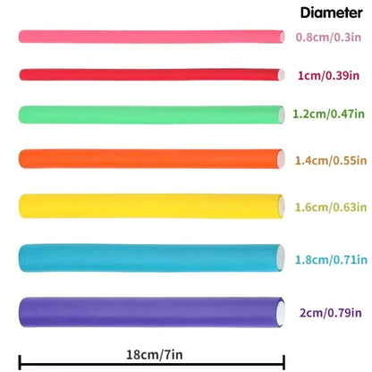 42pcs/Set Flexible Curling Rods Hair Twist Flexi Rods Hair Curlers Set Twist Foam Hair Rollers DIY No Heat Hair Rods Rollers