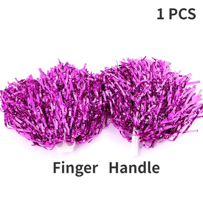 Cheerleading Pom Poms with Handle Cheer Balls Gold Yellow Pink Red Green Blue for Hand Dance Women Girl Kids Pompoms Accessories