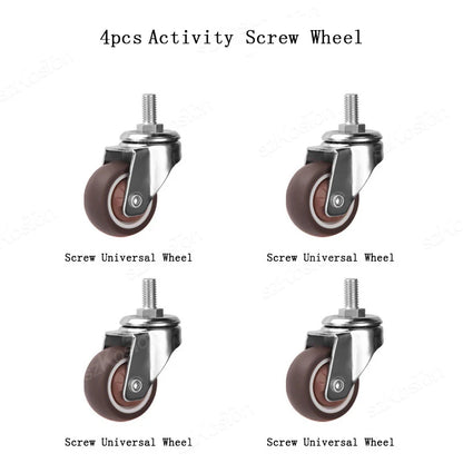 4pcs Furniture Casters Wheels Soft Rubber Swivel Caster Quite Roller Wheels for Trolley Baby Crib Bed Wheels Household Accessory