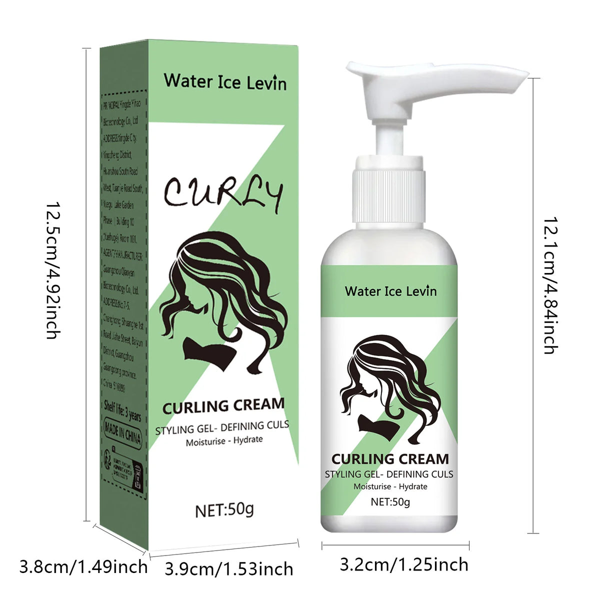 Water Ice Levin Curling Cream: Your Answer to Dry, Unruly Hair. Transform Frizz into Defined, Hydrated, and Bouncy Curls.