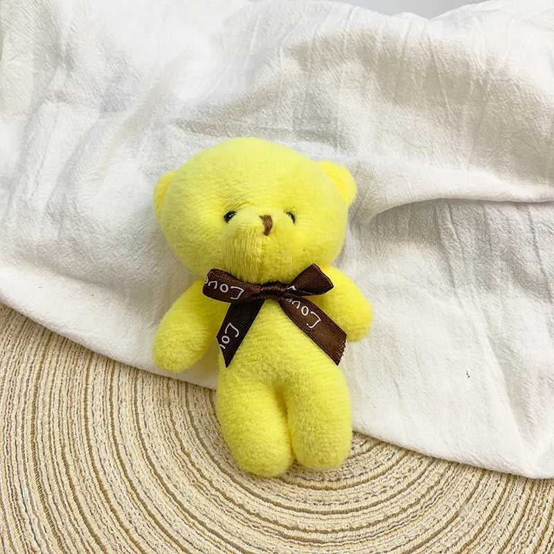 30pcs New 21Color Mini Bear Plush Doll Keychain 12cm Cute Colorful Bear Animal Stuffed Toys For Girl Bag Pendant Children Gifts