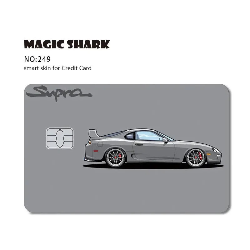 Magic Shark Dog Meme Hunter Snake Stonks 3M Matte PVC Front Sticker Film Cover Skin for Bank Debit Credit Card
