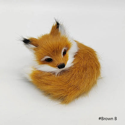 Mini Cat Rabbit Fox Owl Simulation Fur Model Plush Cats Action Figures Decor Gifts Imitation Animal Doll Home Decor Ornaments