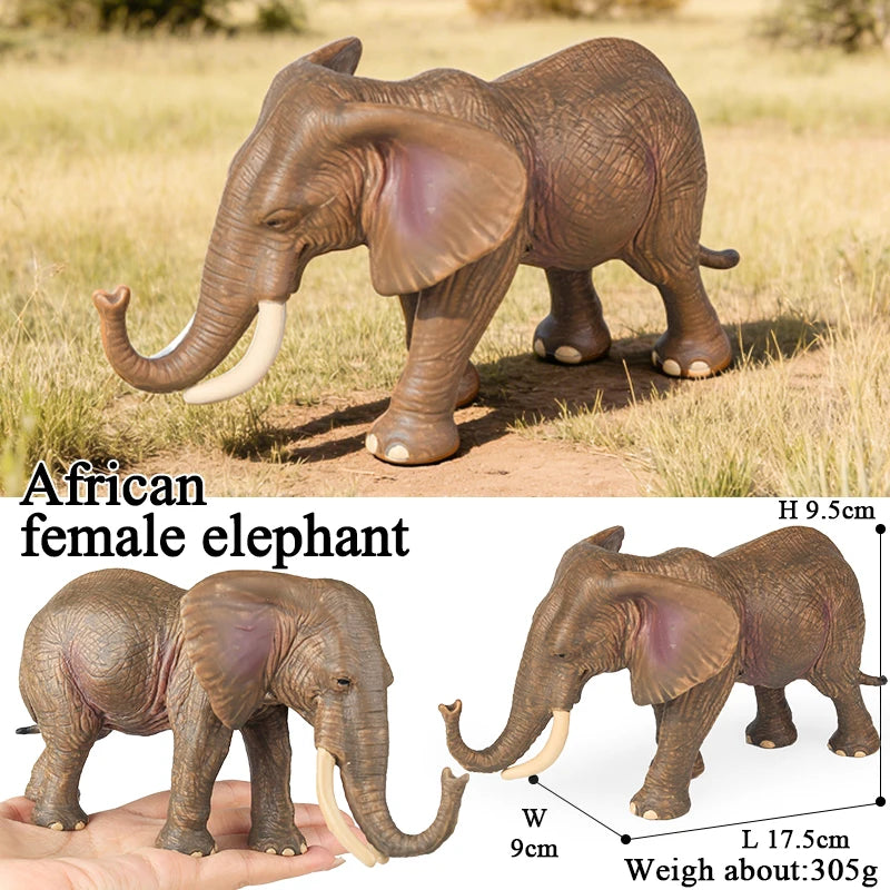 Oenux African Wild Animals Elephant Model Simulation Big Mammoth Action Figures Figurine PVC Educational Toy For Kids Gift