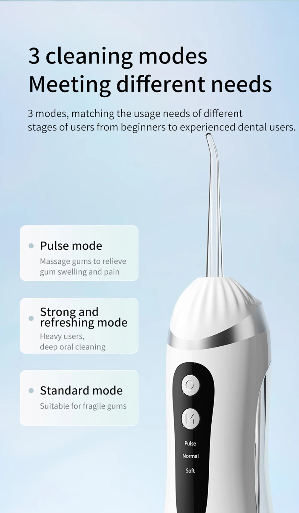 Teeth Water Flosser Electric Oral Irrigator Portable Home Dental Cleaning Teeth Rechargeable Waterproof Teeth Cleaner Oral Care
