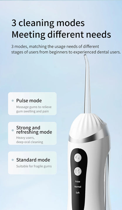 Teeth Water Flosser Electric Oral Irrigator Portable Home Dental Cleaning Teeth Rechargeable Waterproof Teeth Cleaner Oral Care