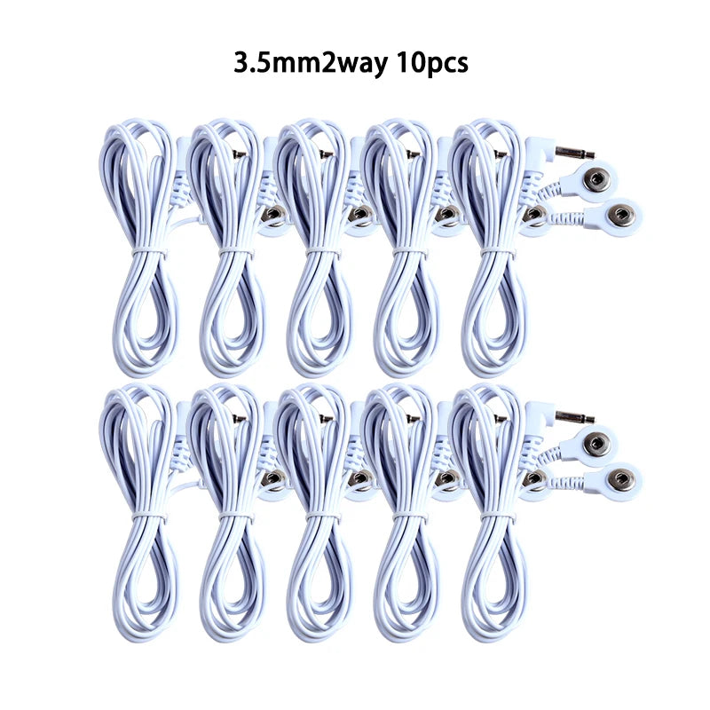 2/4 Way 3.5mm Button Tens Acupuncture Massager Cable Line Wire for Digital Tens Machine Electrical Nerve Muscle Stimulator