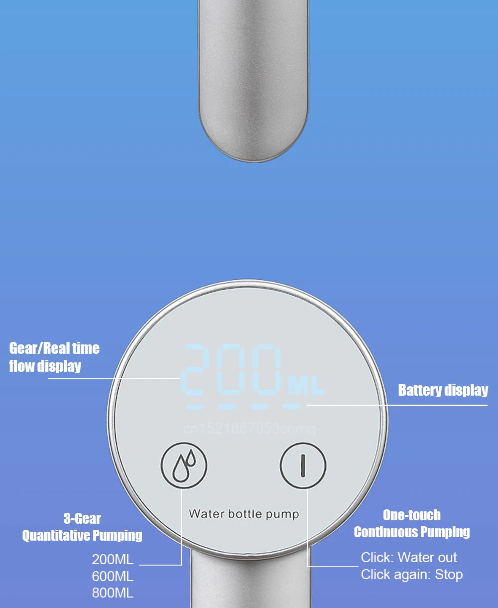Electric Water Gallon Bottle Pump Automatic Water Dispenser Pump 19 Liters Foldable Desktop Water Bottle Pump H3 Rechargeable