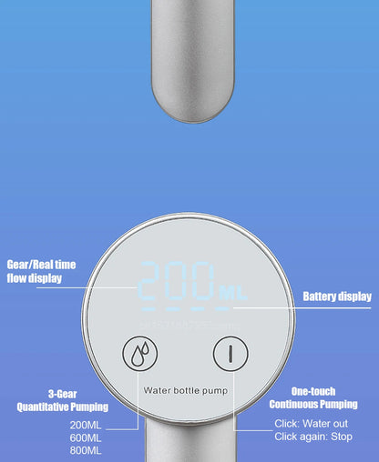 Electric Water Gallon Bottle Pump Automatic Water Dispenser Pump 19 Liters Foldable Desktop Water Bottle Pump H3 Rechargeable