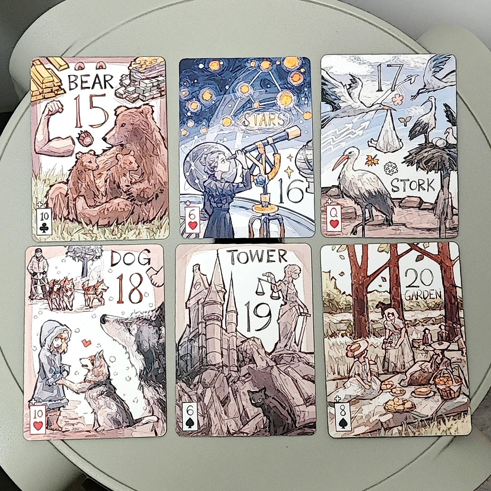 Primitive Lenormand Deck Rana System 42 Pcs Beginner-Friendly Lenormand Cards - 9*6cm