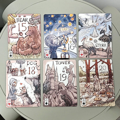 Primitive Lenormand Deck Rana System 42 Pcs Beginner-Friendly Lenormand Cards - 9*6cm