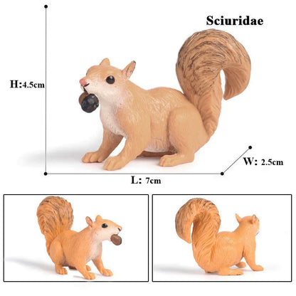 Oenux Wild Animals Simulation Rodent Marmot Mouse Model Squirrel Rat Chinchilla Action Figure Figurine Collection Cute Kid Toy