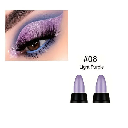 16 Colors Pearlescent Eyeliner, Color Glitter Waterproof Long-Lasting Eye Makeup Non-smudge Eyeliner