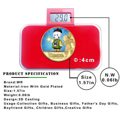Dragon Ball Gold Plated Gold Coin Son Goku Vegeta Commemorative Coins Children Classic Anime Peripherals Collection Toy Souvenir