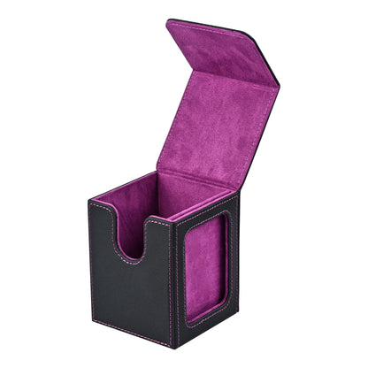 Card deck box with display window, Hold 120 + Single sleeved cards,Magnetic closure, Suitable for CCG Cards, Magic Game Cards