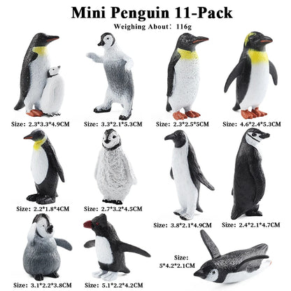 Oenux Arctic South Pole Animals Simulation Penguins Polar Bear Wolf Beluga Whale Action Figures Model Figurine PVC Kid Toy Gift