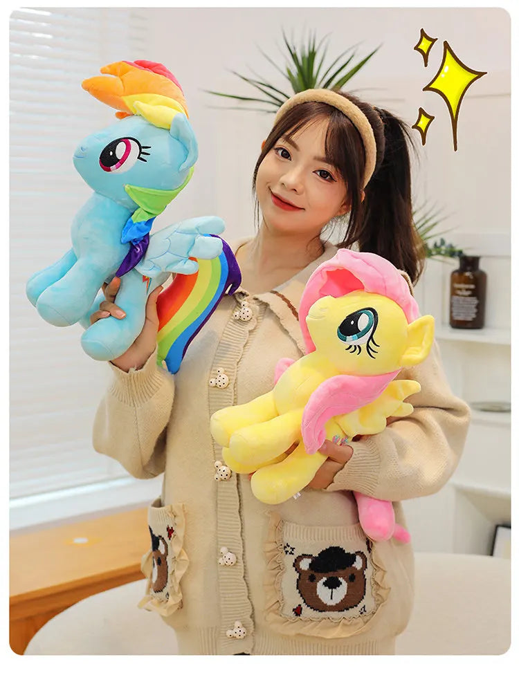 Little Pony Rainbow Dash Applejack Plush Toy 28cm Official Hasbro Figure Soft Stuffed Animal For Fans Collection Gift
