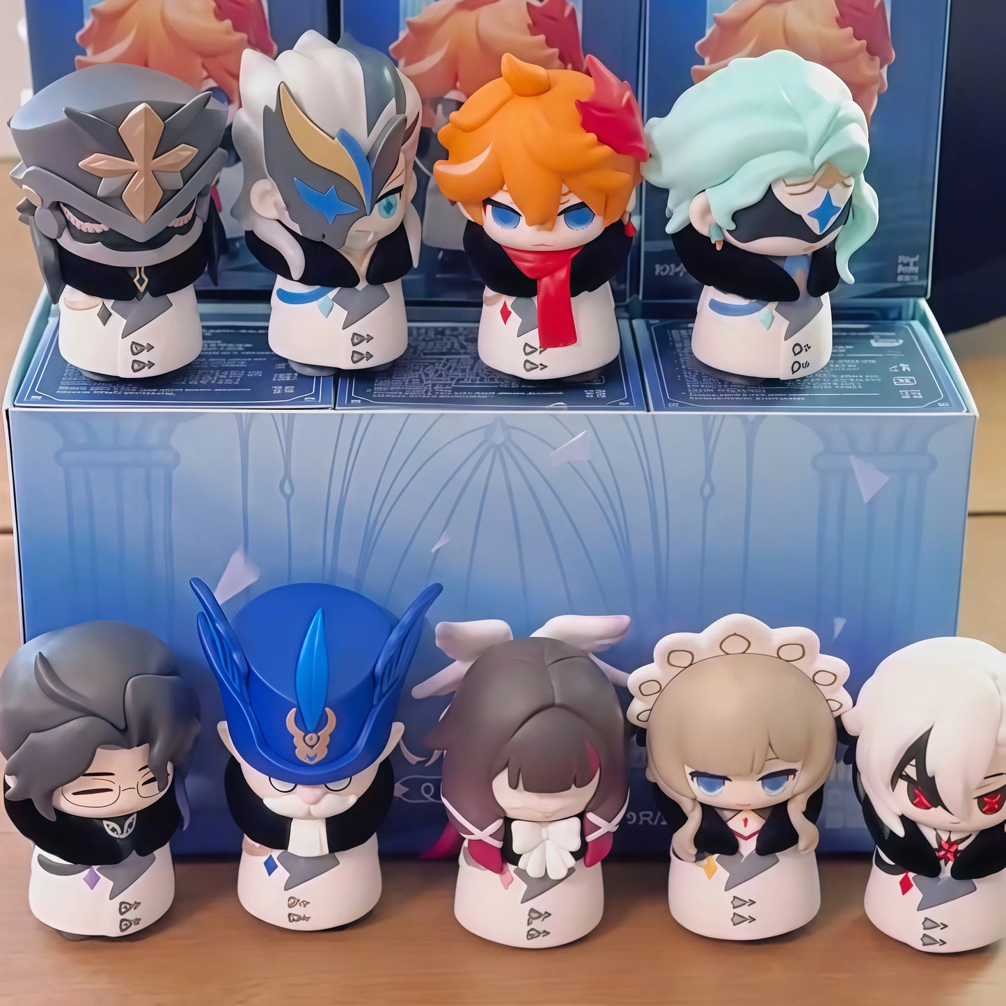 Mihoyo Genshin Impact Fatui Harbinger Q Version Series Blind Box Desktop Mini Doll Model Toys Trend Decoration Surprise Gifts