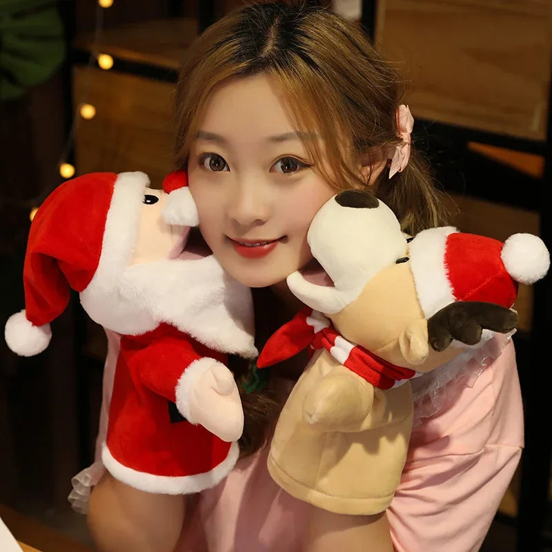 Stuffed Plush Animals Toys Hand Finger Puppet Kawaii Dolls Educational Baby Toys Learning & Education Monkey Tiger Children Gift