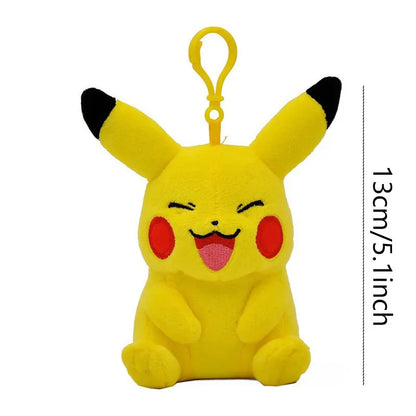 Anime Pokemon Pikachu Mew Psyduck Squirtle Bulbasaur Kawaii Stuffed Plush Toys School Bag Backpack Pendant Doll Keychain Gift