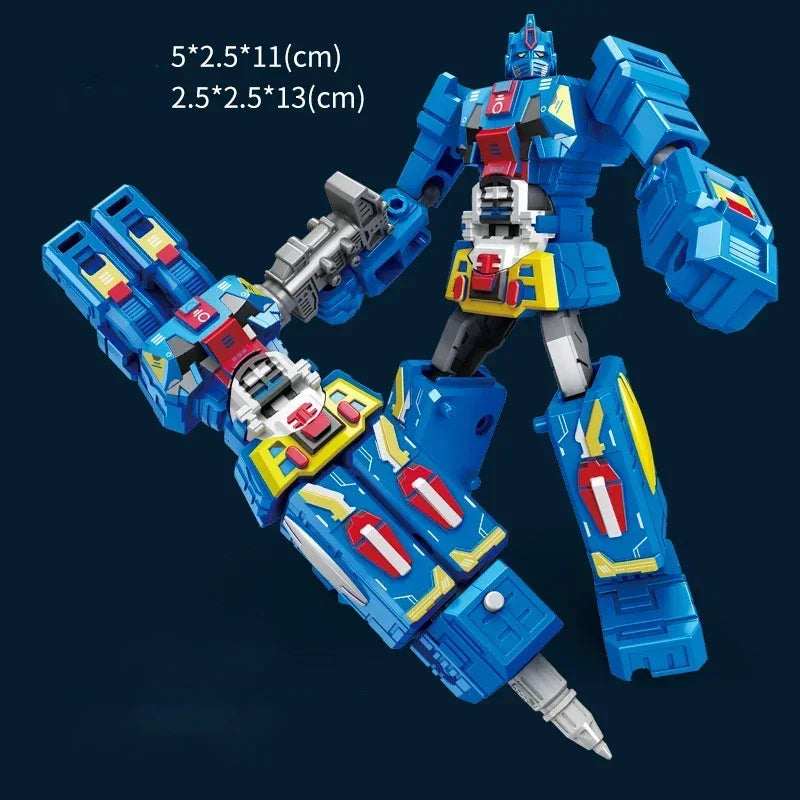 2IN1 Transformation Robot Toy Deformable Ballpoint Pen Rotary Joint Robot Deformation Action Figure Model Toys Deformed Robot