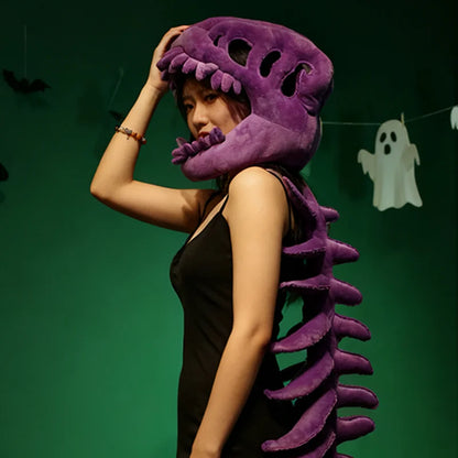 Realistic Dinosaur Skeleton Costume Set Funny Headgear Cosply Dress up Clothing Plush Toys Creative Gifts