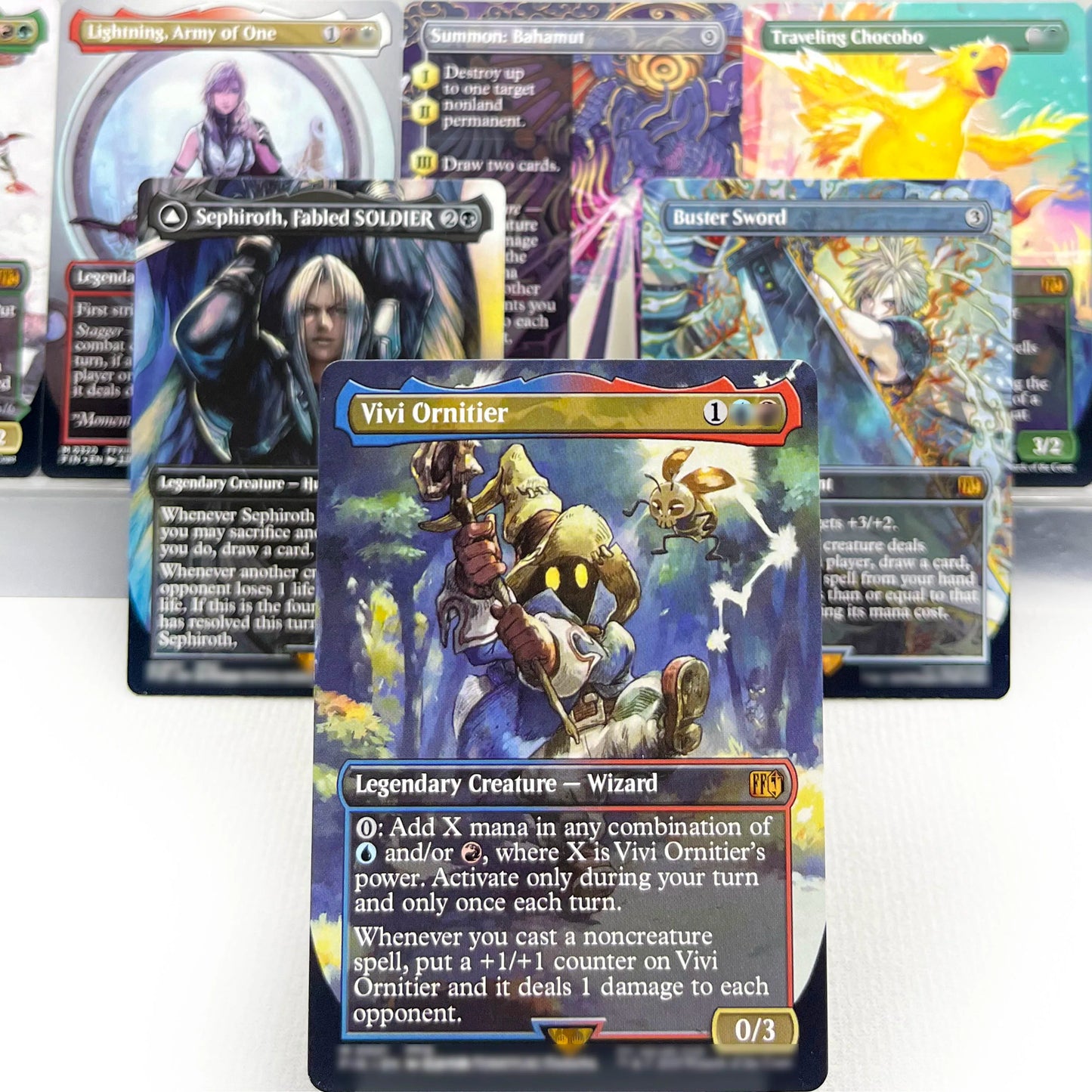 FIN HOLO14-Ⅰ01 Tcg proxy magical cards Vivi Ornitier Sephiroth, Fabled SOLDIER Summon Bahamut Cloud, Midgar Mercenary gathering