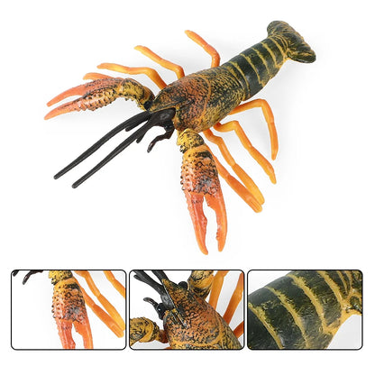 Oenux Ocean Animals Simulation Tiger Prawn Crayfish Shrimp Sea Life Model Figurines Action Figures Collection Toys For Kids Gift