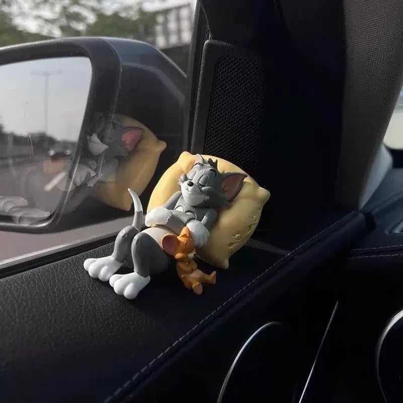 Car Dashboard Decor Interior with Adhesive Pads for Dashboard Desktop Ornament Classic Cartoon Figure Collection Car Accessories