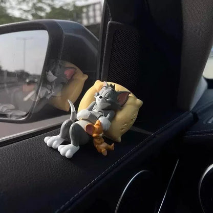 Car Dashboard Decor Interior with Adhesive Pads for Dashboard Desktop Ornament Classic Cartoon Figure Collection Car Accessories