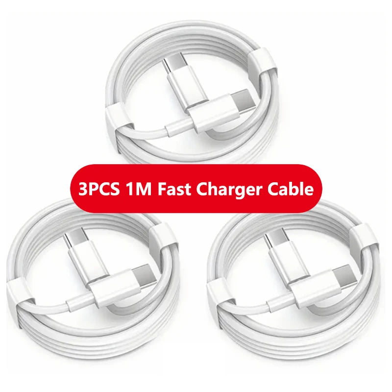 1-3Pcs 120W Dual USB-C To Type C Super Fast Charging Data Cable For IPhone17 Samsung Huawei Quick Cord Transfer Wire 1m/1.5m/2m