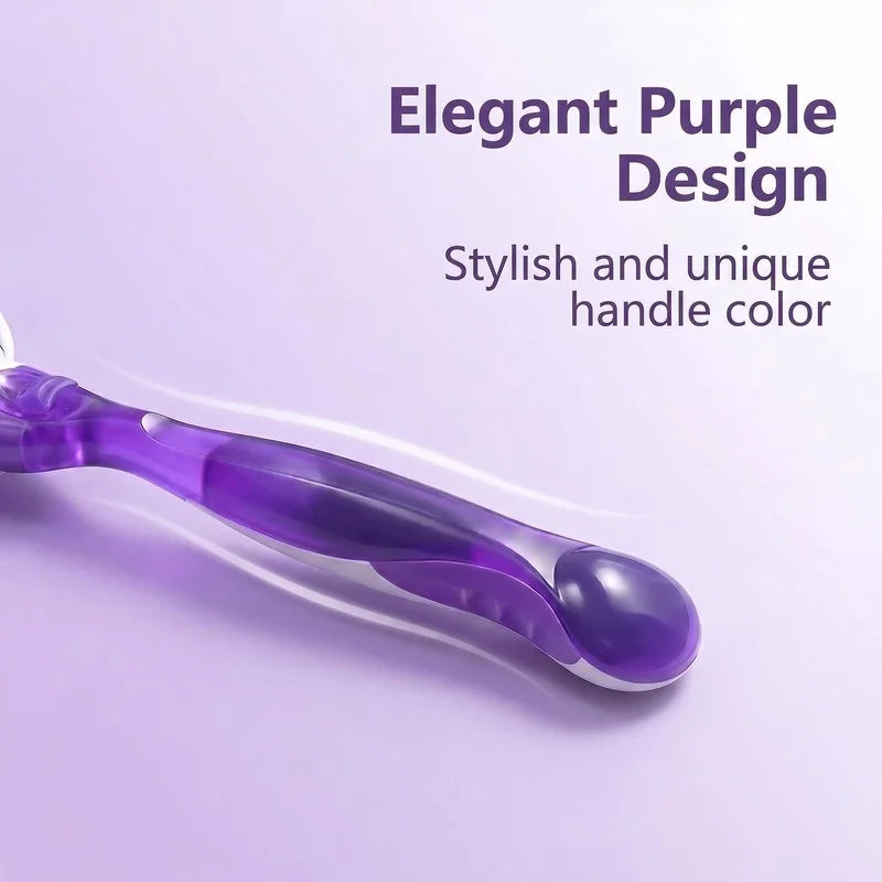 Women Razor 1 Handle 3 Layer Cartridges Stainless Steel Blade Rubber Handle Reusable Body Hair Remove Razor Blade