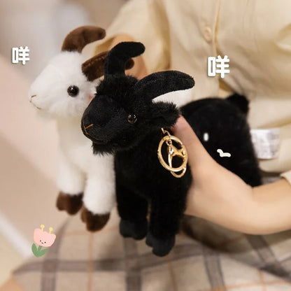 Hot Sale Lifelike Goat Pendant Plush Toys Soft Stuffed Standing Goat Toys Cute Mini Animal Pendant Cool Keyring Bags Decor