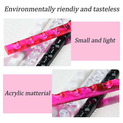 5 Grids Acrylic Clear Nail Brush Shelf Portable Mini crystal Painting Pen Rest Holder Stand Colorful UV Gel Brush Display Holder