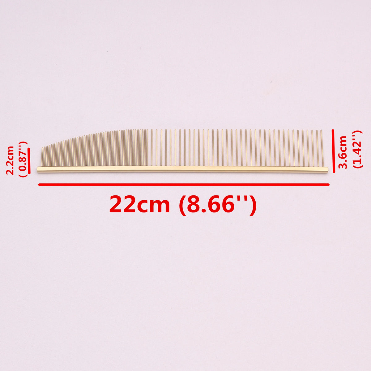 Copper Dog Grooming Combs Pet Boundary Knot Massage Tools Professional Salon Cat Hair Cleaning Crescent High Low Teeth 7816#
