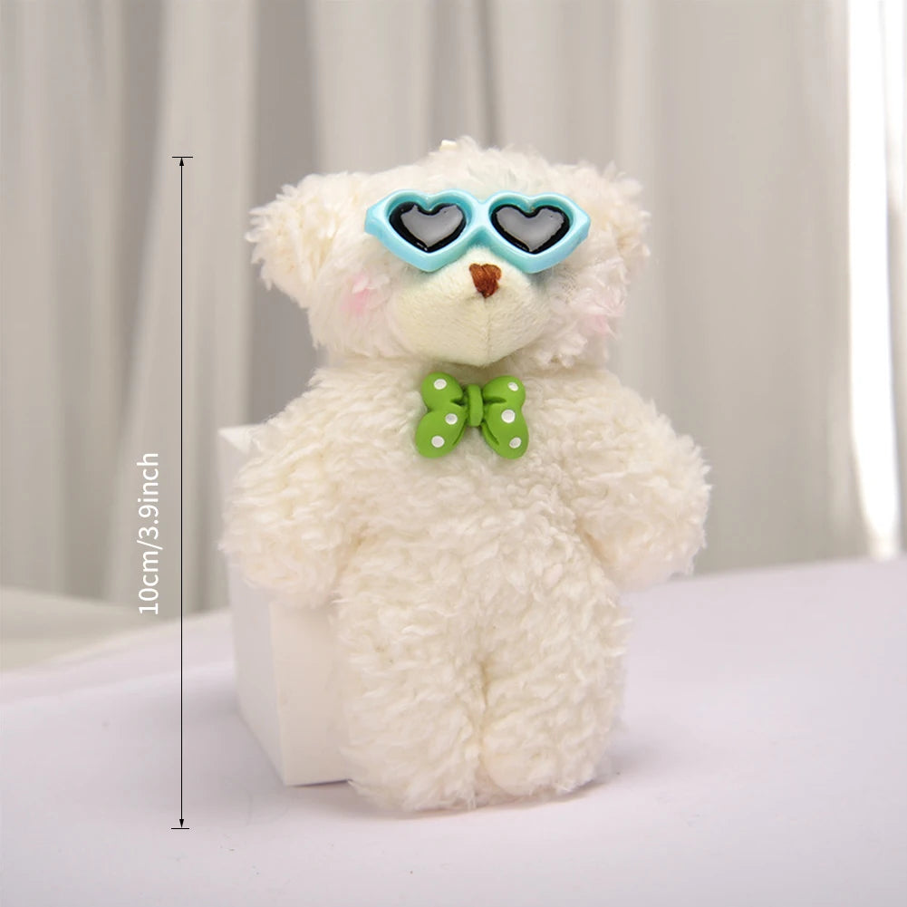 12cm Cute Bear Plush Keyring Pendant Soft Stuffed Plush Keychain Toy Backpack Pendant Birthday Gifts for Children
