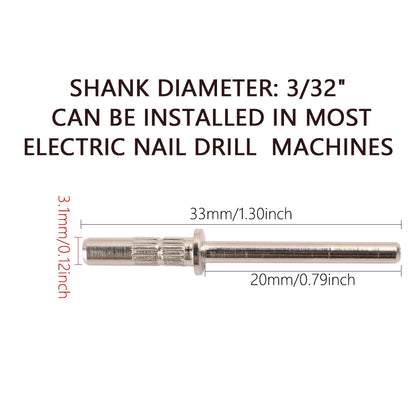 100pcs 3.1mm Mini Sanding Bands Kits Nail Drill Bits Mandrel Sets Electric Manicure Accessories Tool Dead Skin Remover