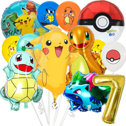 Decoration Pokemon Birthday Party Hats Pikachu Disposable Tableware Tablecloth Cup Plate Napkin Baby Shower Party Favors Pokemon