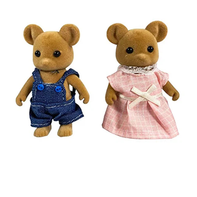 Simulation Forest Rabbit Family DIY Playset Mini Rabbit Bear Figure Toy Dolls Kids Gifts
