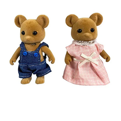 Simulation Forest Rabbit Family DIY Playset Mini Rabbit Bear Figure Toy Dolls Kids Gifts