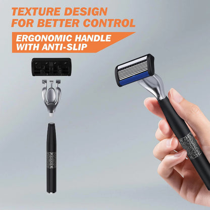 Washable Metal Ordinary Beard And Beard 6-layer Manual Men's Razor Stainless Steel Blade Hand Guard Metal Razor Holder