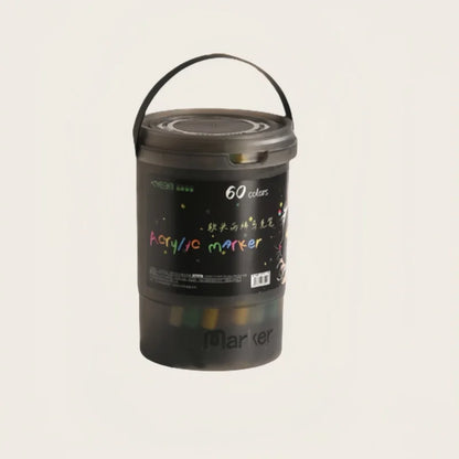 24/36/48/60/80/120 Bucket-cap Soft-Head Acrylic Marker Pen - Specially Designed for Students in Art Class, with Strong Coverage.