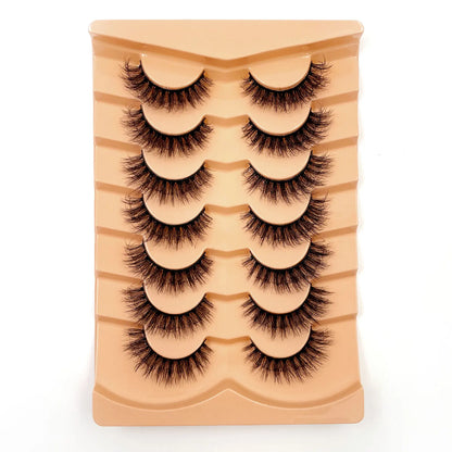 New 7 pairs of thick, 3D simulation mink fur fake eyelashesshort, dramatic fake eyelashes  wholesale full line fake eyelash make