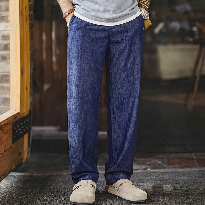 Men's Vintage-Wash Relaxed Straight-Leg Jeans
