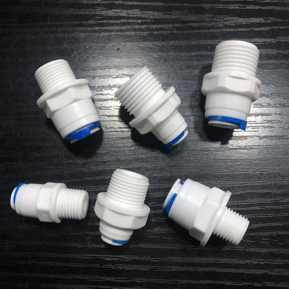 Reverse Osmosis Quick Coupling 1/4" 3/8" OD Hose Connection Tee Y Connector 2 Way Straight RO Water Plastic Pipe Fitting