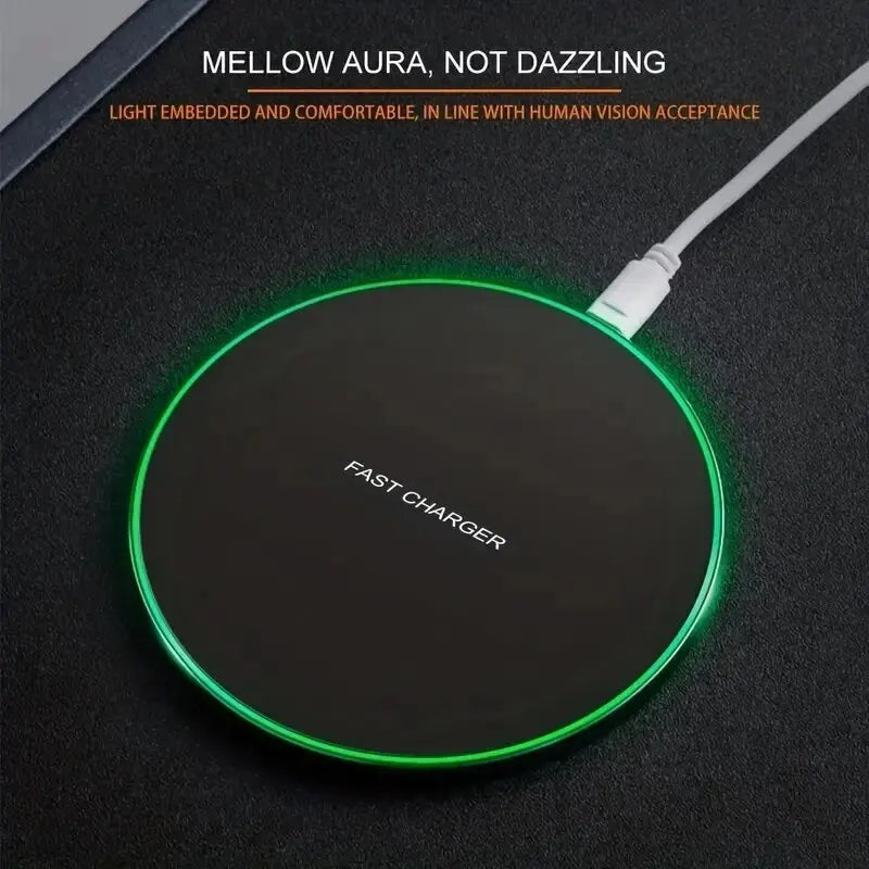 Wireless Charger For iPhone 17 15 14 13 12 X Pro Max Induction Fast Charging Pad Dock Station For Samsung S23 S22 Xiaomi Huawei