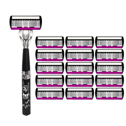 Razor Shaver for Men, Premium Shaving Shaver, 6-Layer Razor Face Beard Hair Comes with Replaceable Blades, 6-Layer Refills